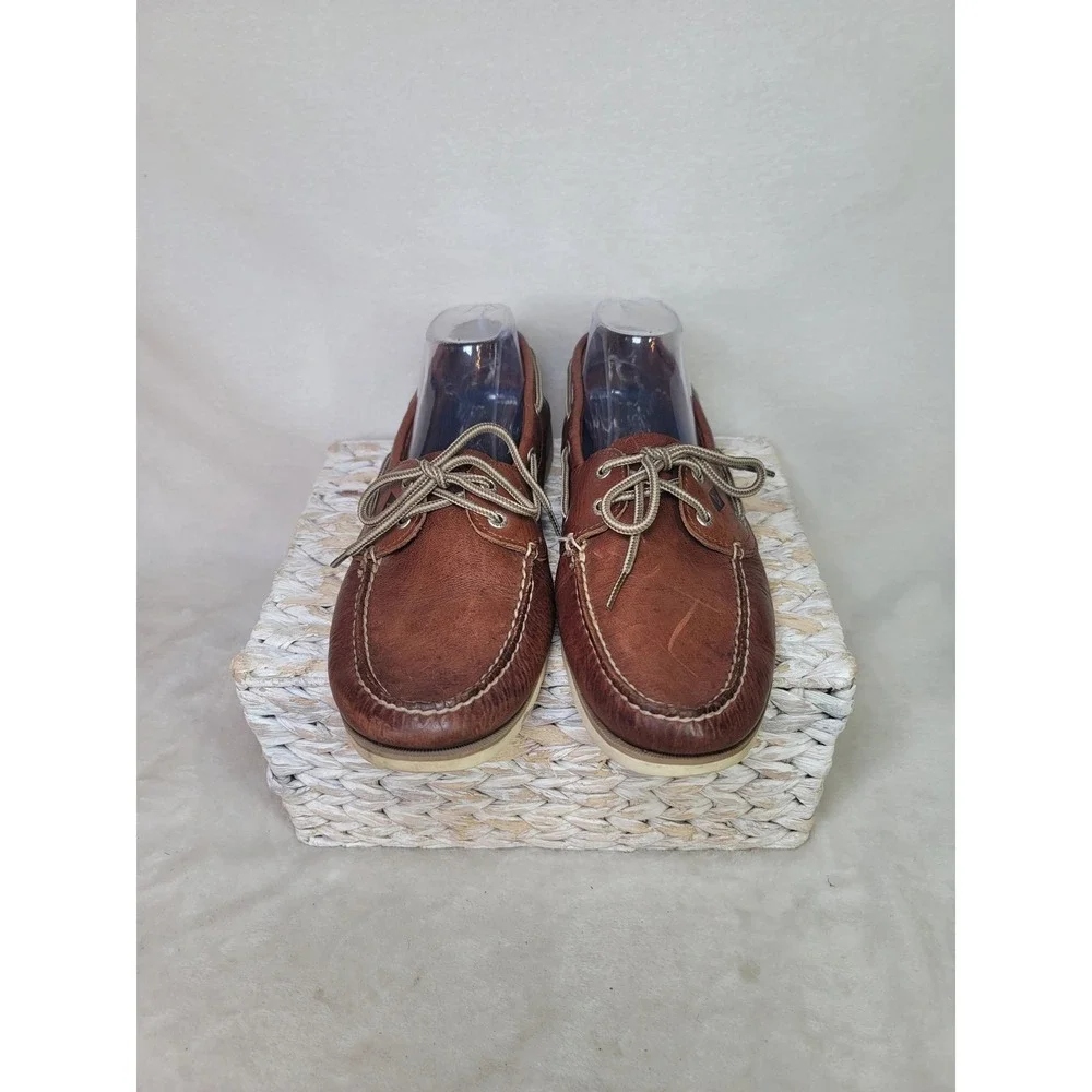 Sperry Top-Sider Fisherman Brown Leather Boat Shoes Preppy Size 11.5 M Loafers
